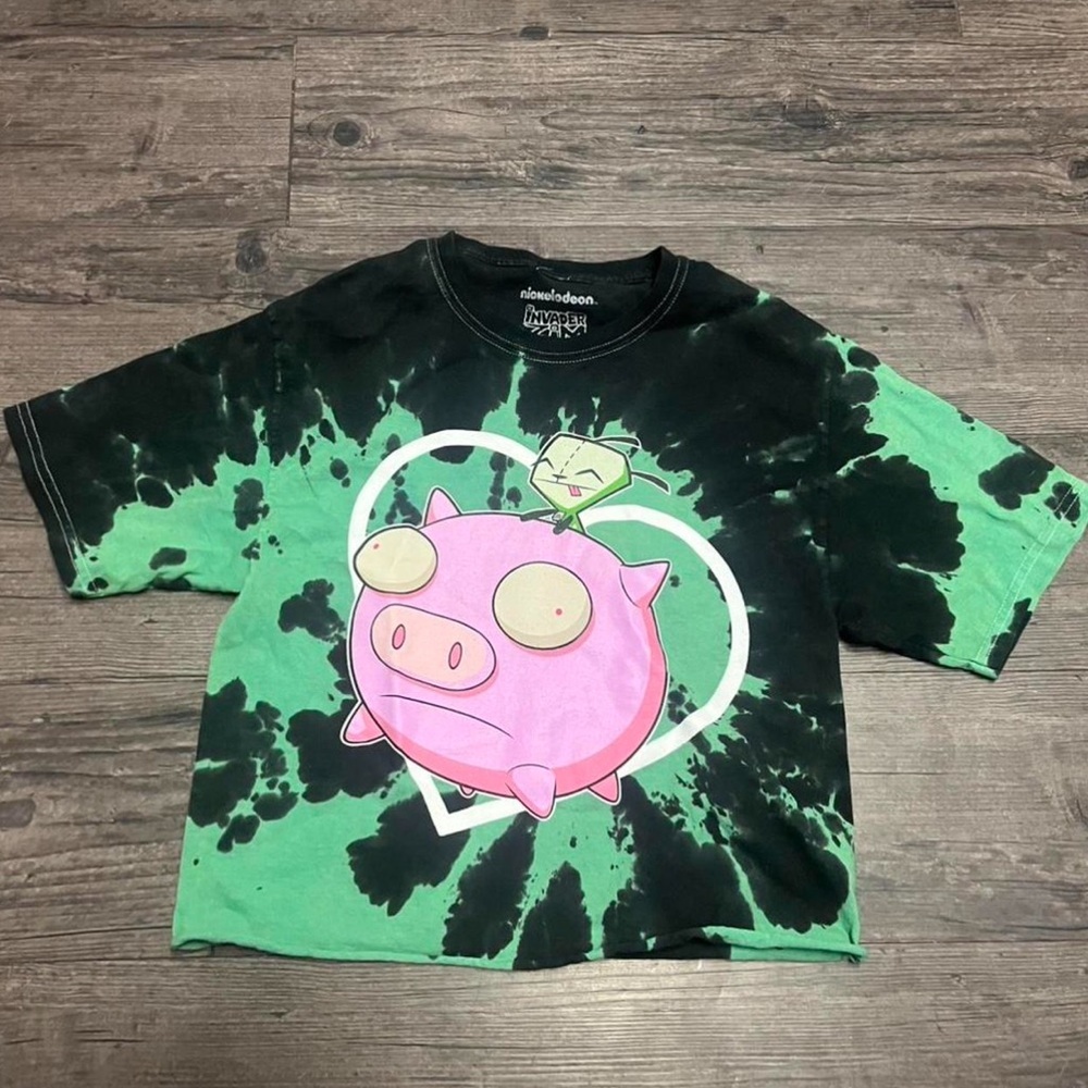 Nickelodeon Green & Black Tie-Dye Invader Zim Graphic Tee